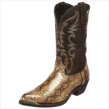 Western Cowboy Boots with Snake Pattern and Iron Toe Cap
