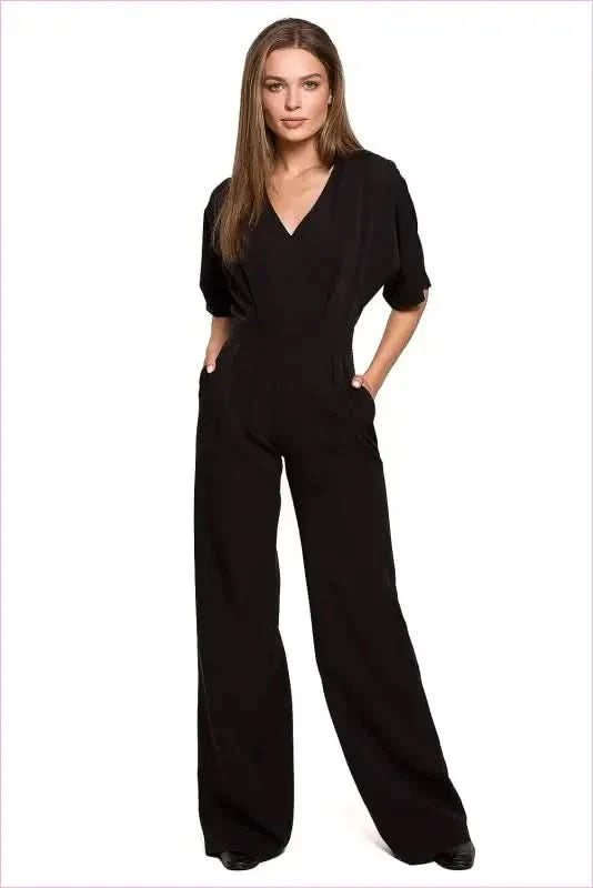 Wide Leg Batwing Sleeve Overalls Unique Fashion Style