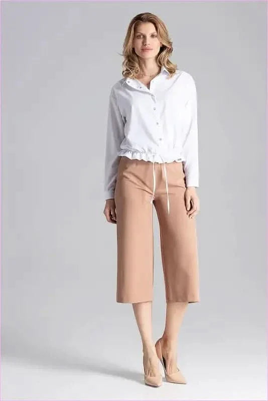 Wide Leg Cropped Trousers Unique Style Fashion