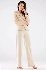 Wide Leg High Rise Pants Polish Fashion