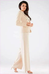 Wide Leg High Rise Pants Polish Fashion