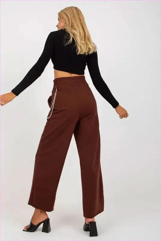 Wide Leg Sweatpants with Chain Unique Style