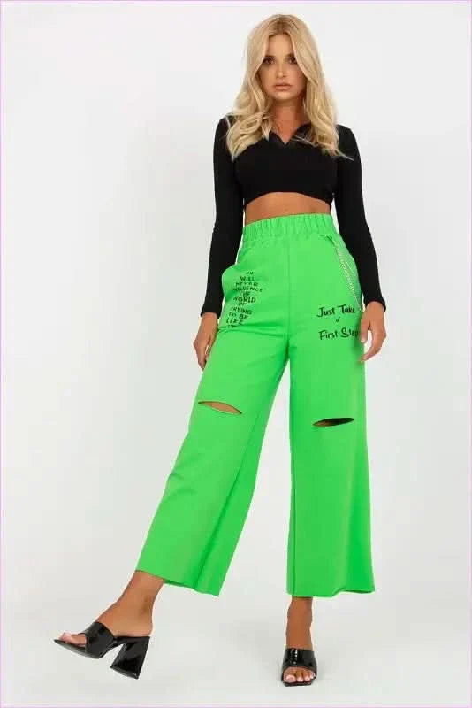 Wide Leg Sweatpants with Chain Unique Style