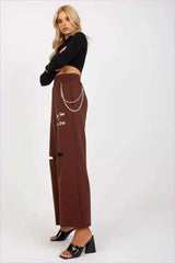 Wide Leg Sweatpants with Chain Unique Style