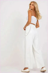 Wide Leg Sweatpants with Chain Unique Style
