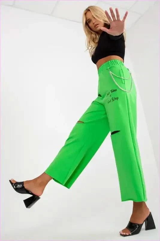 Wide Leg Sweatpants with Chain Unique Style