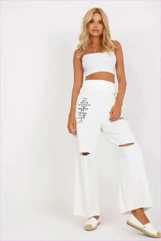 Wide Leg Sweatpants with Chain Unique Style