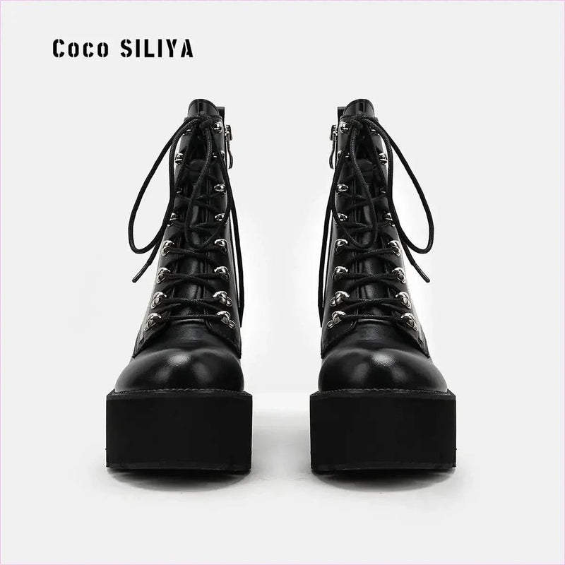Women’s Cobweb Halloween Boots with Silver Spider Web Design