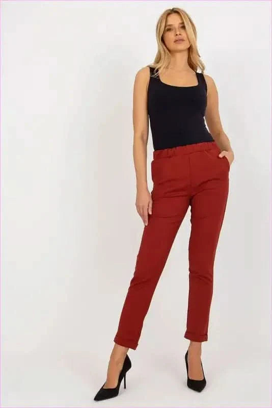 Womens Elastic Waist Fashion Pants