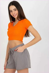 Womens Elastic Waist Fashion Shorts