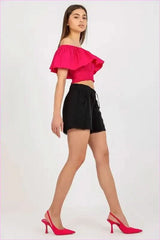 Womens Elastic Waist Fashion Shorts