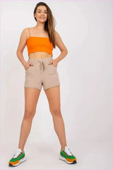Womens Elastic Waist Fashion Shorts
