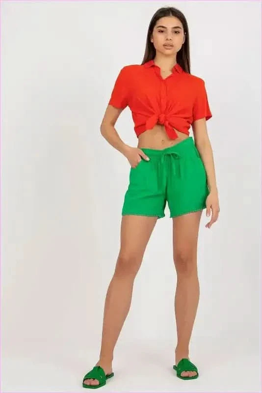 Womens Elastic Waist Fashion Shorts