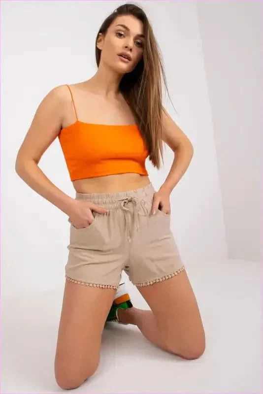 Womens Elastic Waist Fashion Shorts