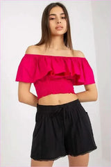 Womens Elastic Waist Fashion Shorts