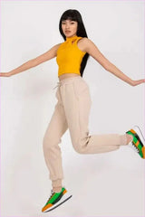 Womens Elastic Waist Sweatpants Fashion Style