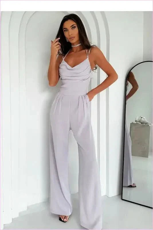 Womens Fashion Pleated Jumpsuit
