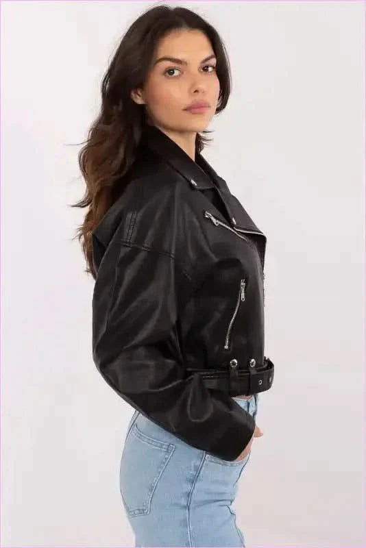 Womens Faux Leather Jacket Urban Style