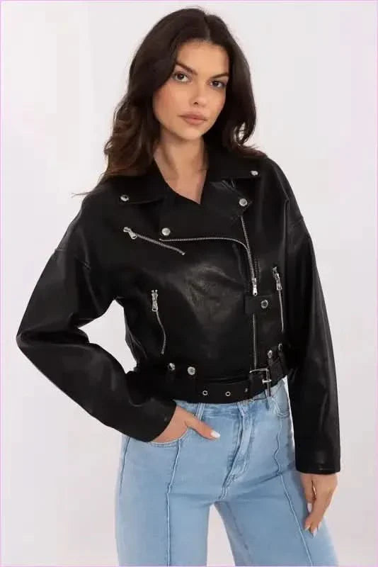 Womens Faux Leather Jacket Urban Style