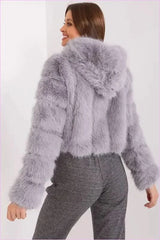 Womens Fur Transitional Jacket for Colder Days Fashion