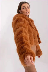 Womens Fur Transitional Jacket for Colder Days Fashion
