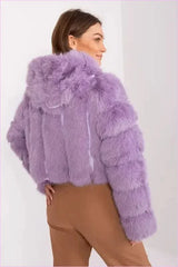 Womens Fur Transitional Jacket for Colder Days Fashion