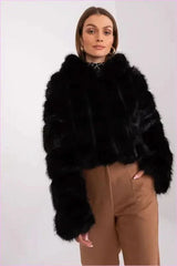 Womens Fur Transitional Jacket for Colder Days Fashion