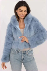 Womens Fur Transitional Jacket for Colder Days Fashion