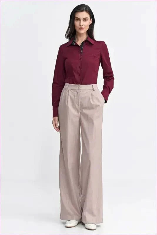 Womens Pleated Relaxed Fit Pants Fashion Style