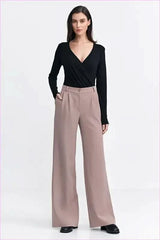 Womens Pleated Relaxed Fit Pants Fashion Style