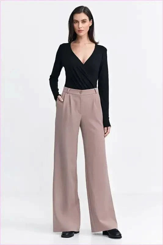 Womens Pleated Relaxed Fit Pants Fashion Style
