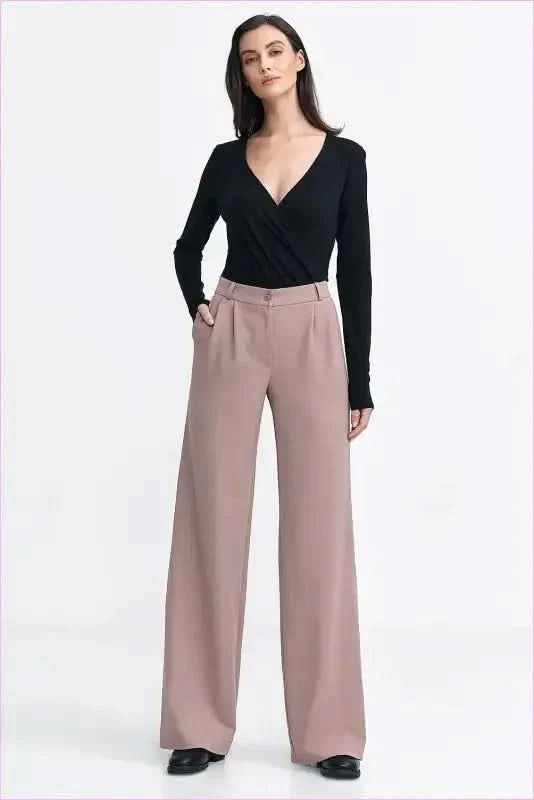 Womens Pleated Relaxed Fit Pants Fashion Style