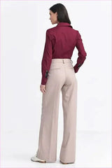Womens Pleated Relaxed Fit Pants Fashion Style