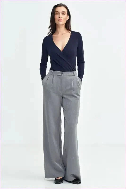 Womens Pleated Relaxed Fit Pants Fashion Style