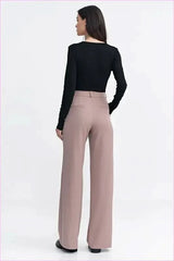 Womens Pleated Relaxed Fit Pants Fashion Style