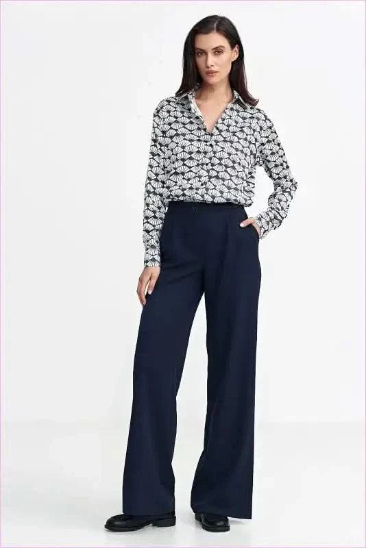 Womens Relaxed Fit Wide Leg Style Pants