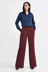 Womens Relaxed Fit Wide Leg Style Pants