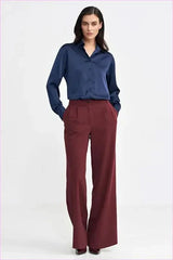 Womens Relaxed Fit Wide Leg Style Pants