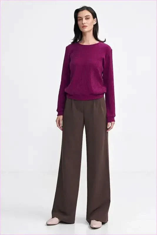 Womens Relaxed Fit Wide Leg Style Pants