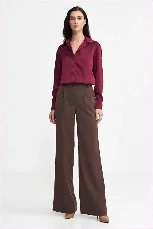 Womens Relaxed Fit Wide Leg Style Pants