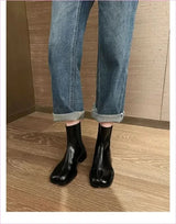 Women’s Retro Split Toe Ankle Boots in Black