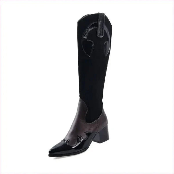 Women’s Snake Pattern Pointed Tall Western Boots in Snakeskin Style