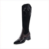 Women’s Snake Pattern Pointed Tall Western Boots in Snakeskin Style