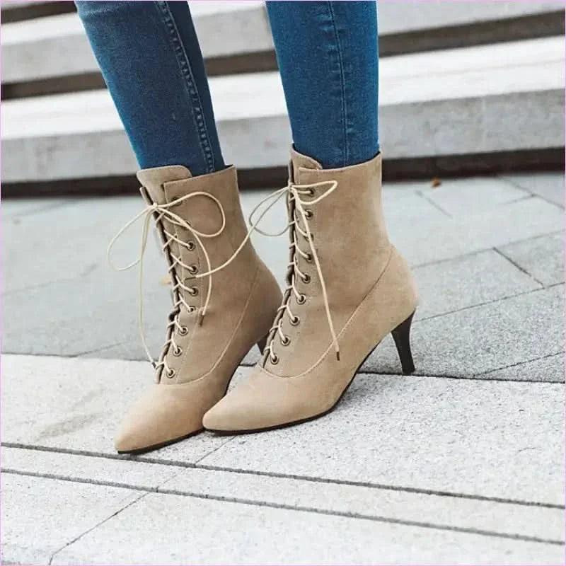 Womens Stiletto Faux Suede Ankle Boots