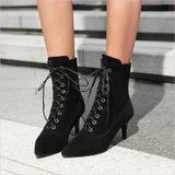 Womens Stiletto Faux Suede Ankle Boots