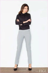 Womens Straight Leg Slit Trousers Unique Style Fashion
