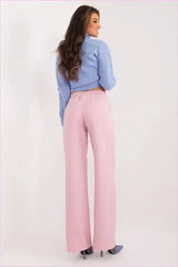 Womens Unbuttoned Pants Elegant Polyester Trousers