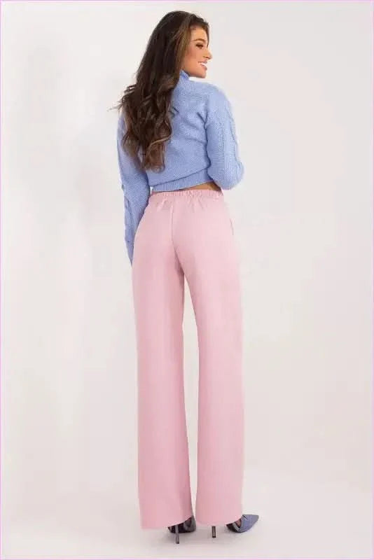 Womens Unbuttoned Pants Elegant Polyester Trousers