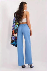 Womens Unbuttoned Pants Elegant Polyester Trousers