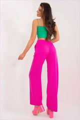 Womens Unbuttoned Pants Elegant Polyester Trousers